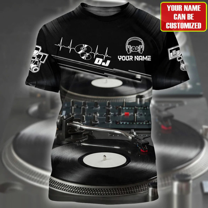 3D Printed Black DJ Shirt, EDM DJ Club Uniform, DJ Tshirt