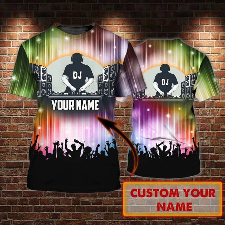 Custom With Name 3D Full Printed T Shirt For A Dj, Birthday Gift For Dj, Disc Jockey Clothing, Dj Shirts