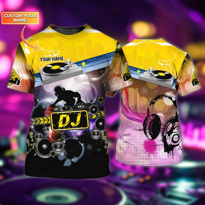 Custom Colorful DJ 3D Shirt, DJ design On Shirt Men Women, Disc Jockey Gift, DJ Gift