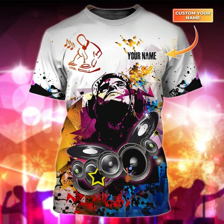 Personalized Deejay 3D T Shirt, Colorful Premium Dj Shirts Full Print, Cool Best Present To Disc Jockey