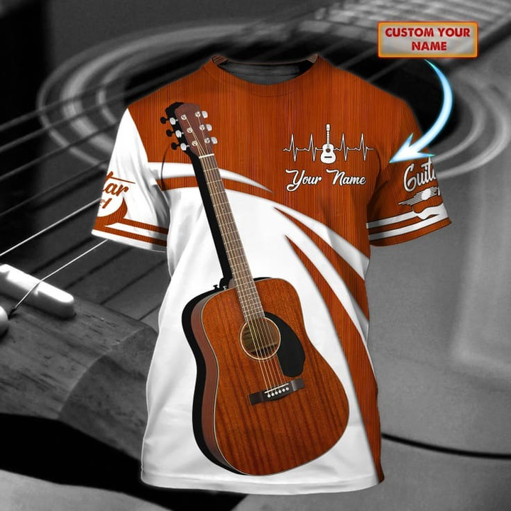 Customized Love Guitar Bass 3D Tshirt For Men And Women, Guitar Shirt
