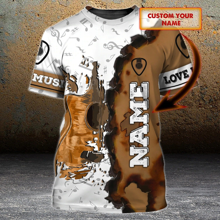 Customized With Name Guitar 3D Full Printed Shirts For Men And Woman, Guitarist Sublimation Shirts