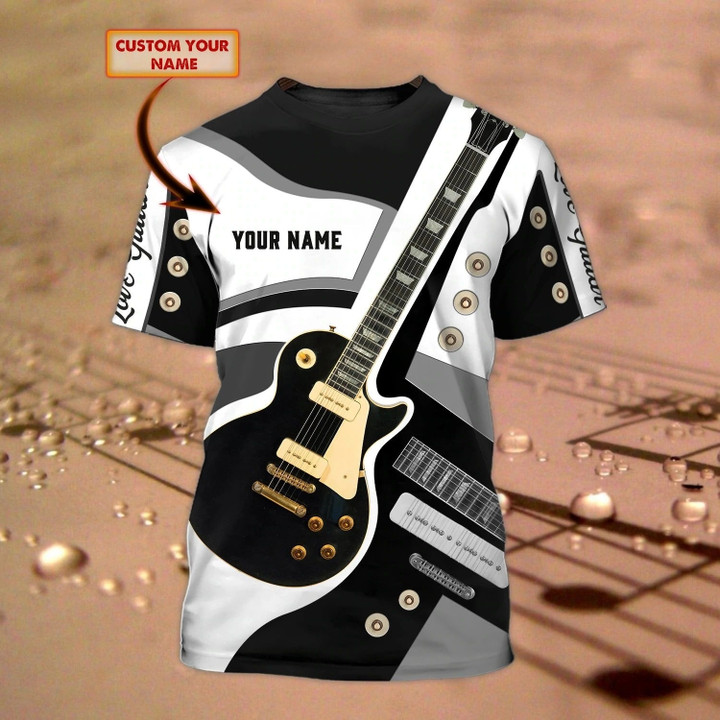 Personalized 3D T Shirt For Guitar Lovers, Love Bass Guitar 3D Shirt, Guitar Shirt