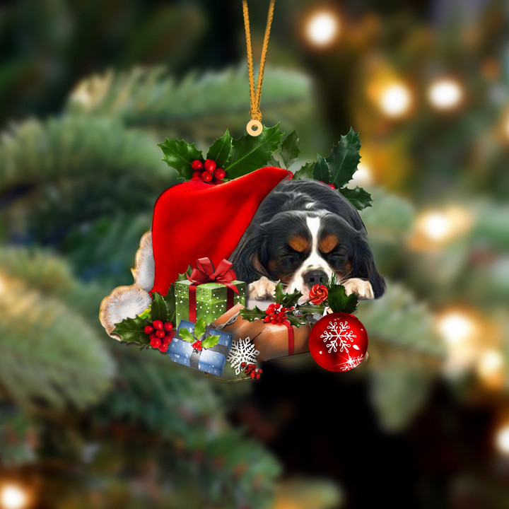Cavalier King Charles Spaniel Sleeping In Hat Christmas Ornament Two Sided