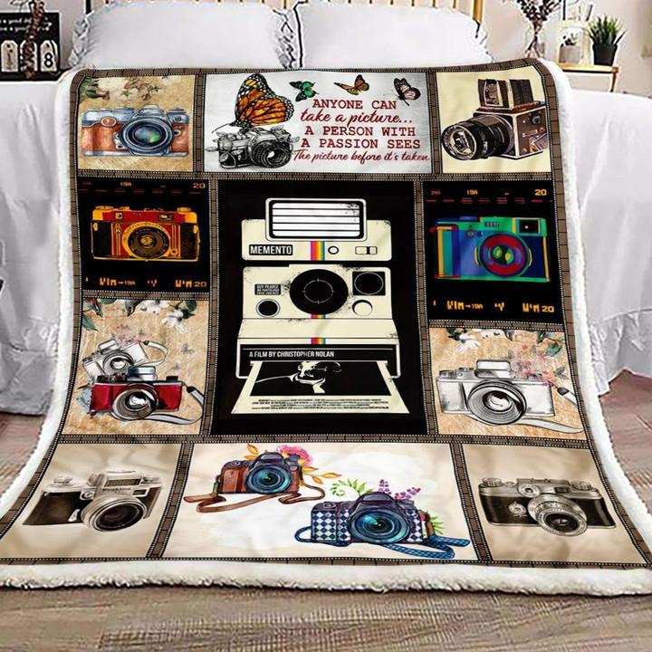 Custom Photography Fleece and Sherpa Blanket for Photographers, Gift for Camera Man