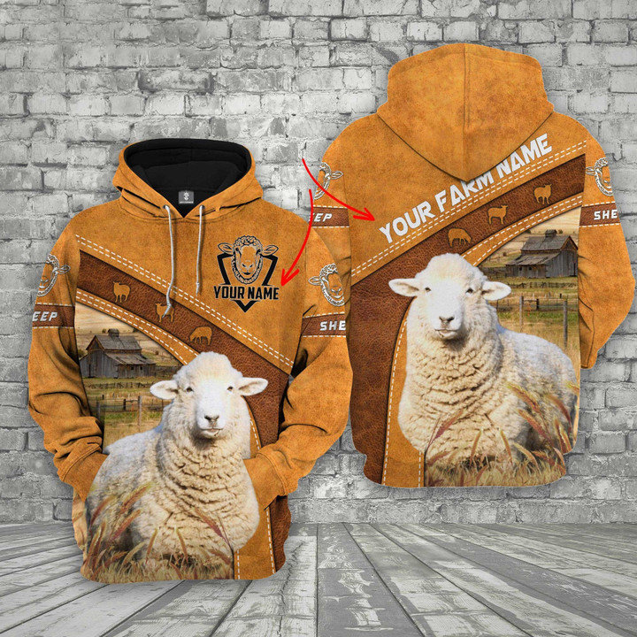 Personalized Sheep 3D Hoodie Farmhouse for Famer, Gift for Dad, Sheep 3D Apparel
