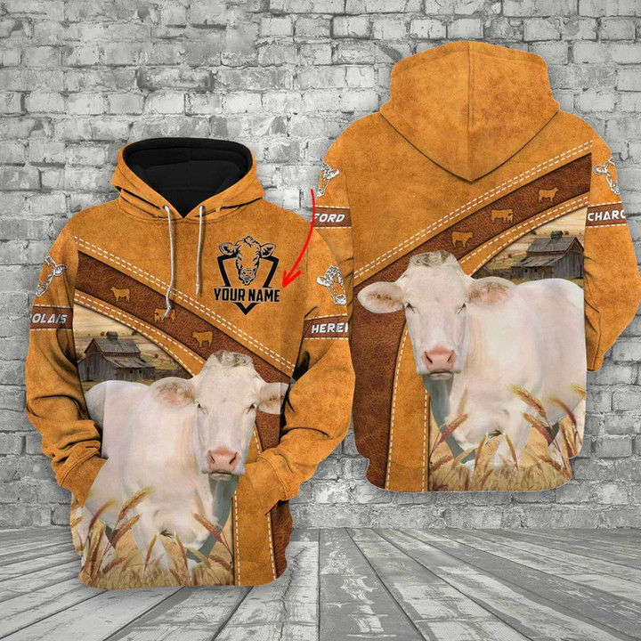 Customized Chairolais 3D Farmhouse Hoodie, Gift for Farmer, Gift for Dad Cow Lovers