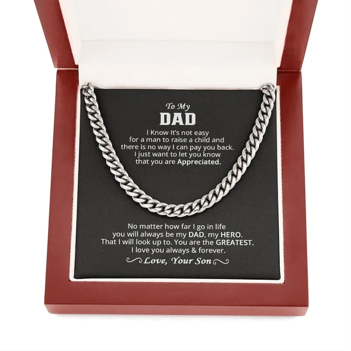 Cuban Link Chain Necklace, Father's Day Necklace, To My Dad Gift, Gift From Son, Papa Gift