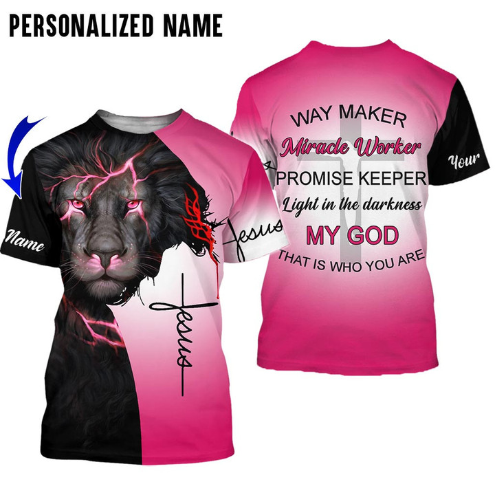 Lion Cross Light Way Maker Miracle Worker Jesus 3D All Over Printed Clothes, Christian gift