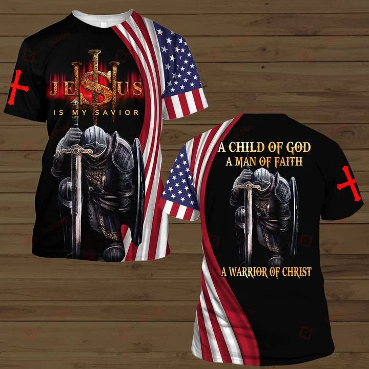 A Child Of God A Man Of Faith 3D shirt, Jesus shirt, Christian shirt