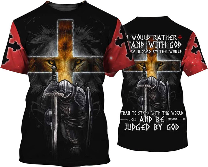 A Warrior Of Christ Knight Christian God Jesus 3D T-shirt