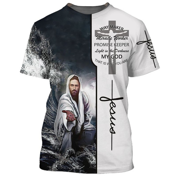 Christian Jesus 3D Full Print t-shirt - God Bless 3D All Over Printed gift for Men and Women