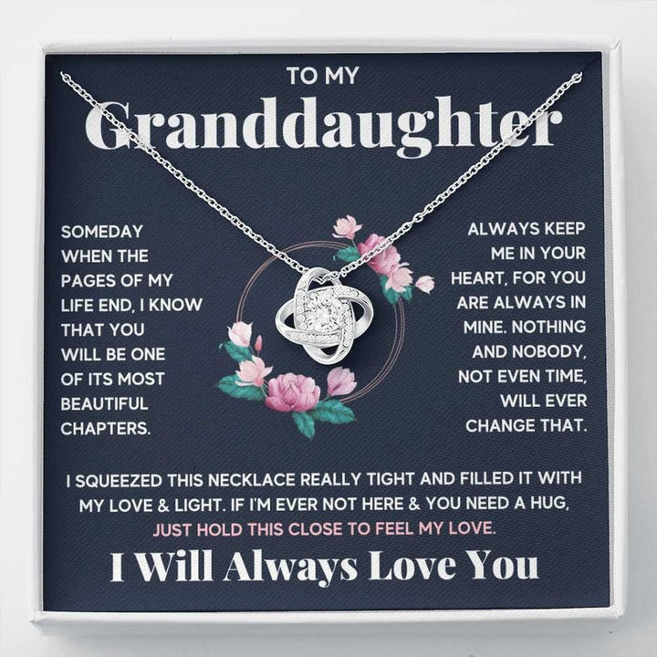 Granddaughter Gifts From Grandma Jewelry From Grandpa Love Knot Necklace, Birthday Gift for My Granddaughter
