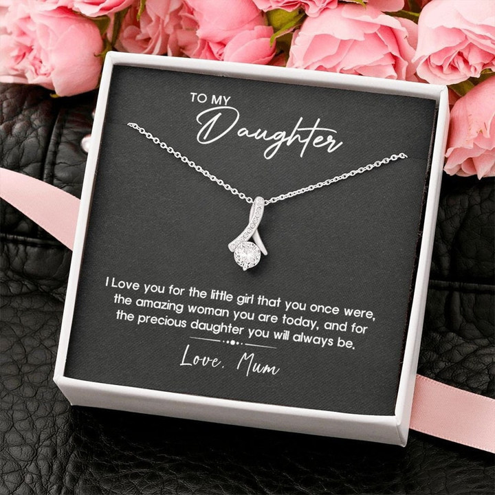 To My Daughter Love Mum Alluring Necklace, To My Daughter Necklace From Mom, Birthday Gift, Anniversary Gift For Her