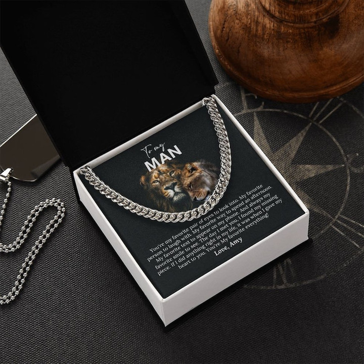 To My Man Necklace for Him, Boyfriend Gift, Husband Gift, Romantic Birthday Gifts for Him, Valentine's Day Gift