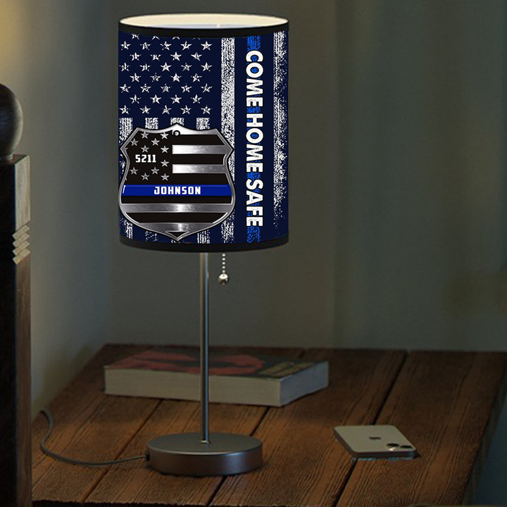 Personalized Police Badge Table Lamp for Police Man, Police Bedroom & Living Lamp for Him