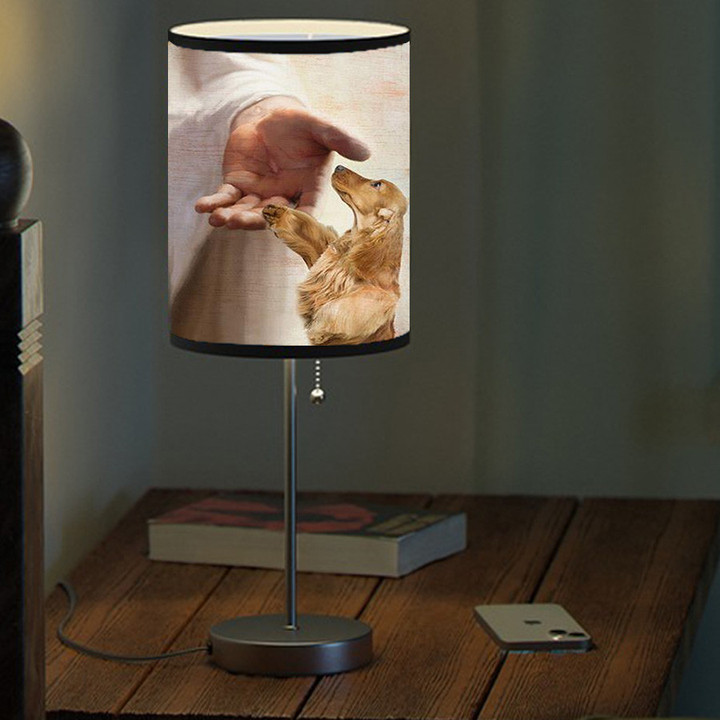 English Cocker Spaniel Take my hand Table Lamp for Dog Mom Bedroom Lamp Memorial Gift
