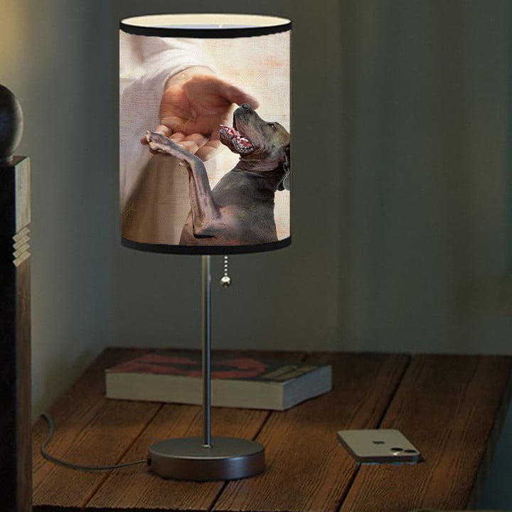 Jesus and Angel Great Dane Take my hand Memorial Table Lamp for Dog Mom