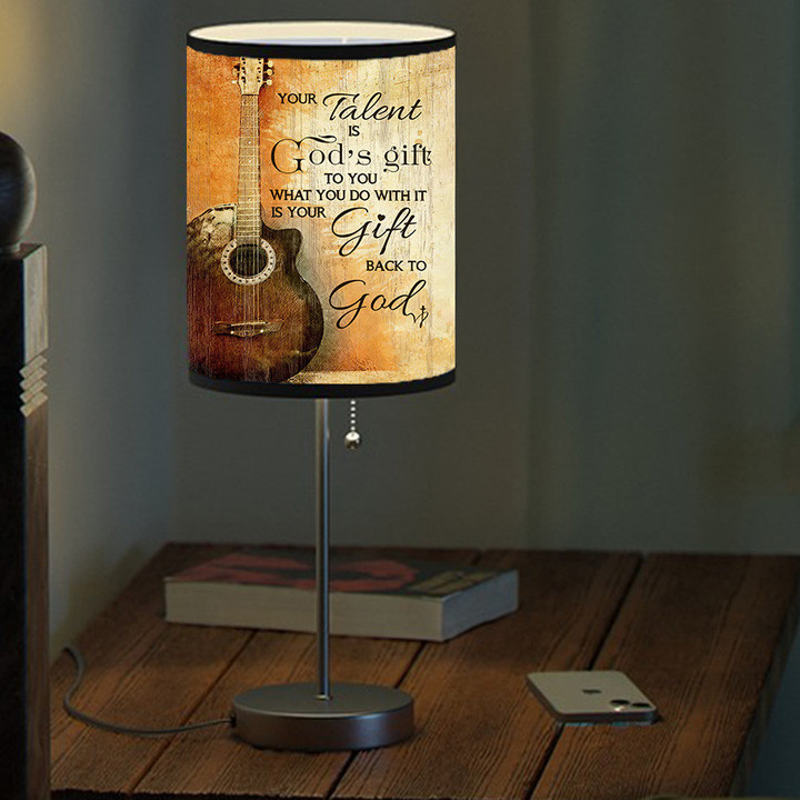 Customized Guitar Table Lamp for Guitar Lovers, Your Talent is God's Gift to you Guitar Lamp for Him