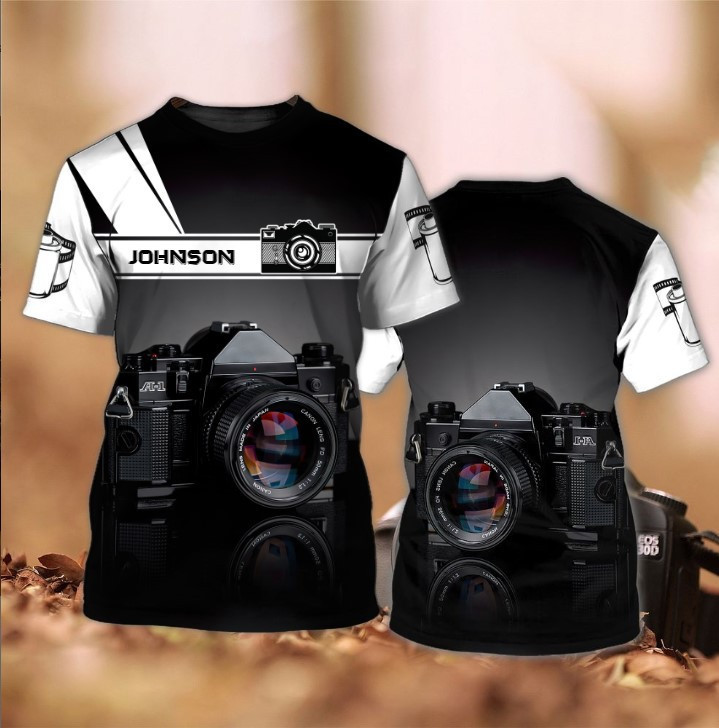 Customized 3D Camera Shirt for Camera Man, Custom Camera for Photographer Shirt