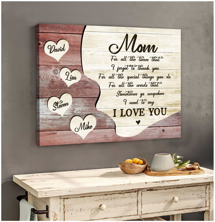 Personalized Mom's Sweethearts Landscape Canvas, Gift for Mother Living Room Canvas Prints