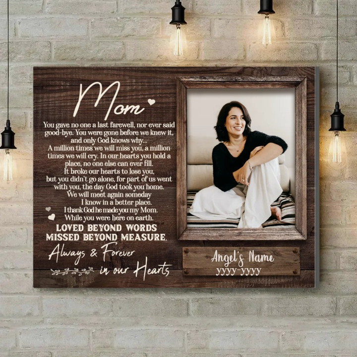 Personalized Sympathy Gifts For Loss Of Mother, Loss Of Mom Gift, Memorial Canvas for Mom