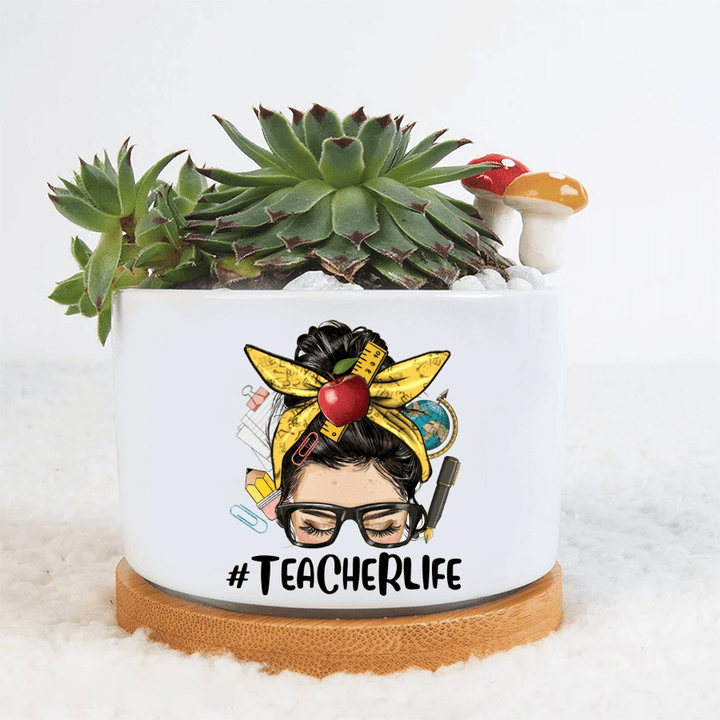 Personalized Teacher Plant Pot, Messy Teacher Life, Gift For Teacher, Back to School, Teacher Day Gifts