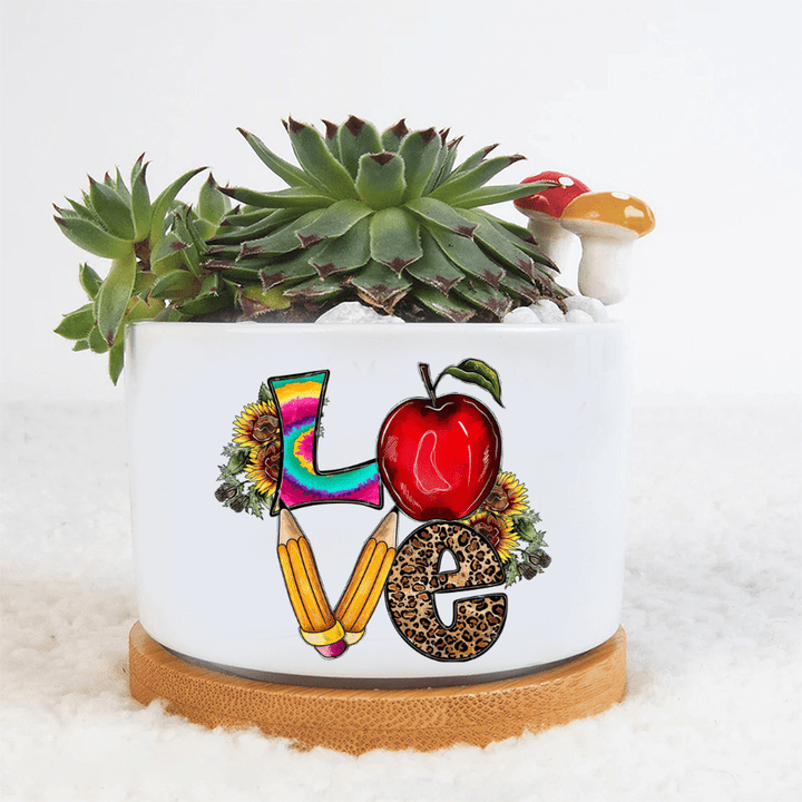 Love Plant Pot, Gift For Teacher, Counselor, Gift For Teacher Day, Inspirational Teacher Gift