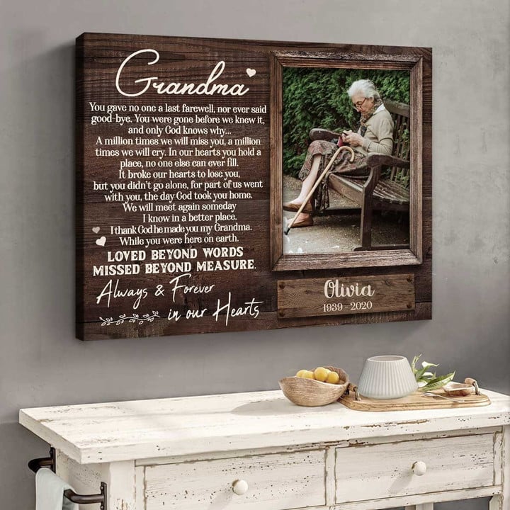Memorial Gifts For Loss Of Grandmother Canvas Prints, Memorial Canvas for Grandma, In Loving Memory Gift