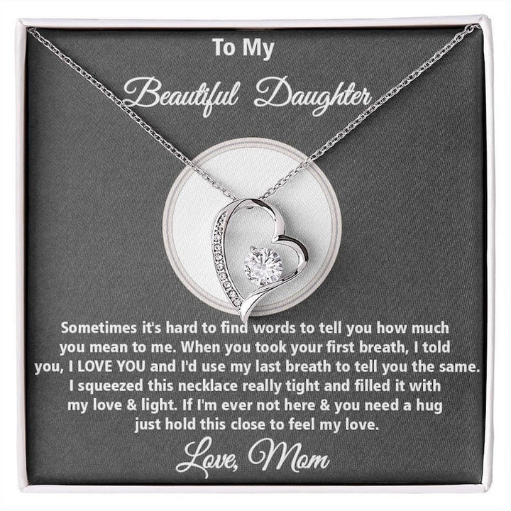 To My Beautiful Daughter Necklace | Gift For Daughter | Necklace For Beautiful Daughter | Beautiful Daughter Birthday Gift