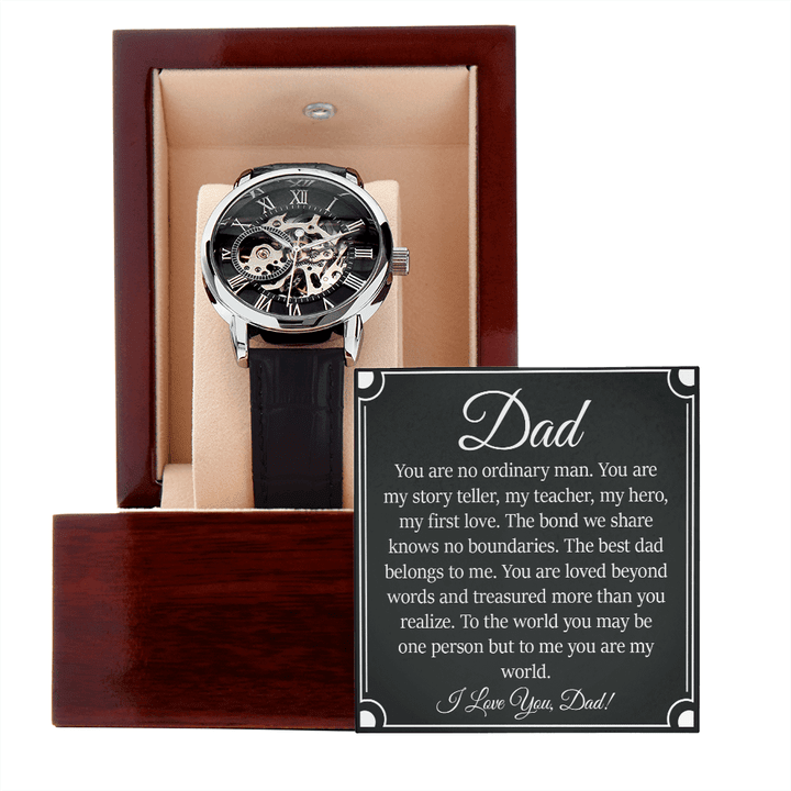 To My Dad Watch With Message Card Luxury Box, Gift for Him, Engraved Watch, Birthday Gift, Father's Day Gift