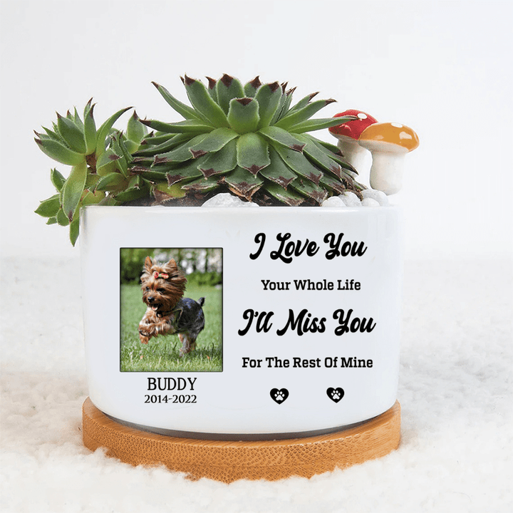 Yorkshire Terrier Memorial Gift - I Love You Your Whole Life - Dog Memorial Gift - Custom Name, Photo and Year