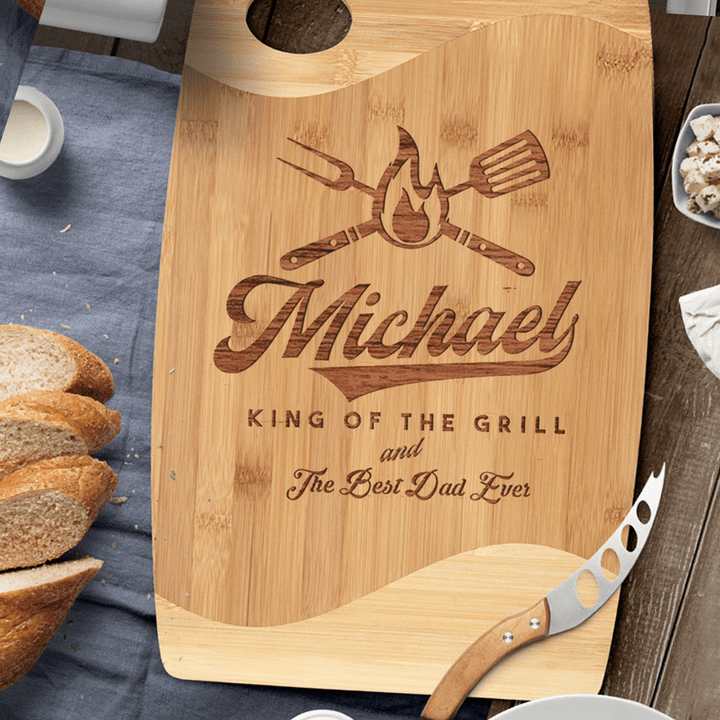 Personalized Cutting Board For Men - Grill Master & The Best Dad - Anniversary Gifts - Father's Day Gift