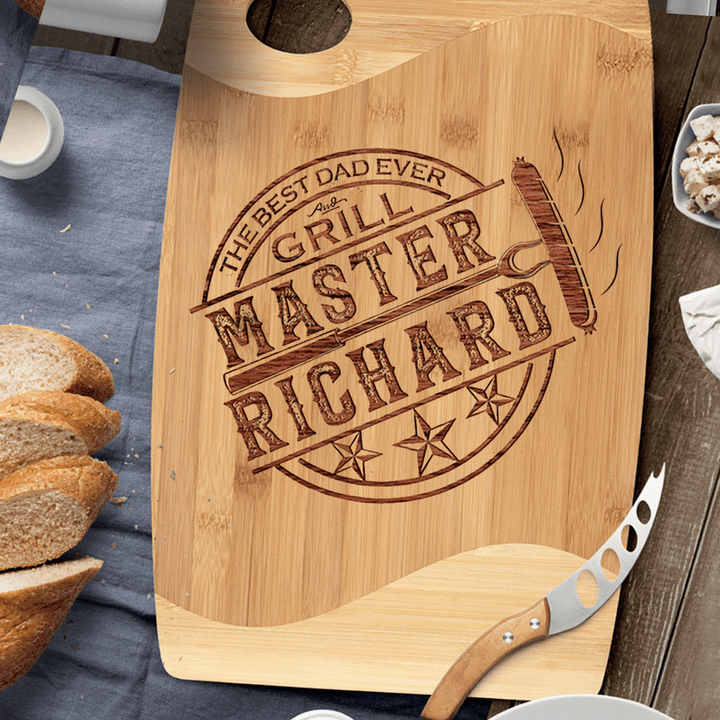 Personalized Cutting Board For Men - The Best Dad Ever - Father's Day - Gift For Dad From Son and Daughter