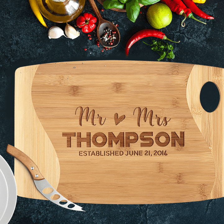 Personalized Cheese Board for Couples - Housewarming Gifts for New Home - Anniversary Gifts - Wedding Gifts