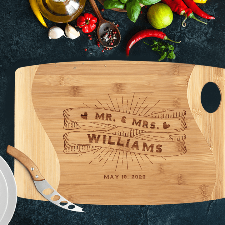 Personalized Cutting Board for Couples - Anniversary Gifts - Housewarming Gift - Wedding Gifts - Custom Couple Name