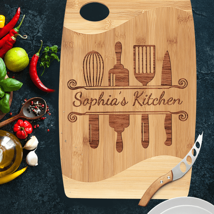 Personalized Cutting Board Gifts for Mom, Aunt, Grandma - Utensils - Mother's Day Gift - Custom Name