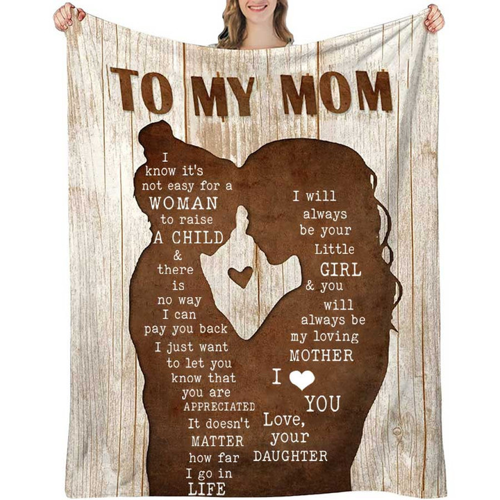 Personalized Mom Throw Blanket from Daughter, Vintage Mother Blanket for her