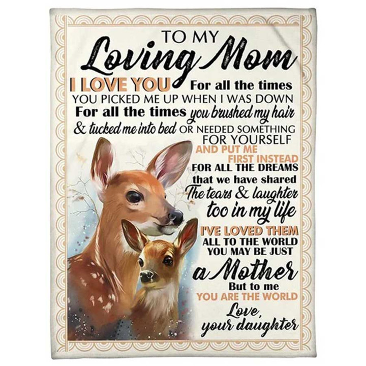 Personalized To My Sika Deer Mom Fleece Sherpa Blanket from Daughter and Son