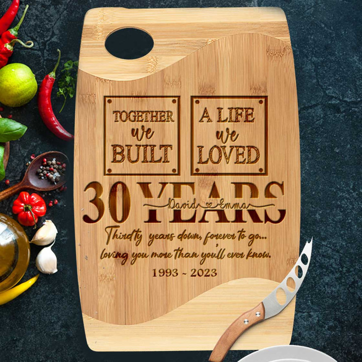 30th Wedding Anniversary Gift for Wife Cutting Board for Women, Mother, Kitchen Utensils