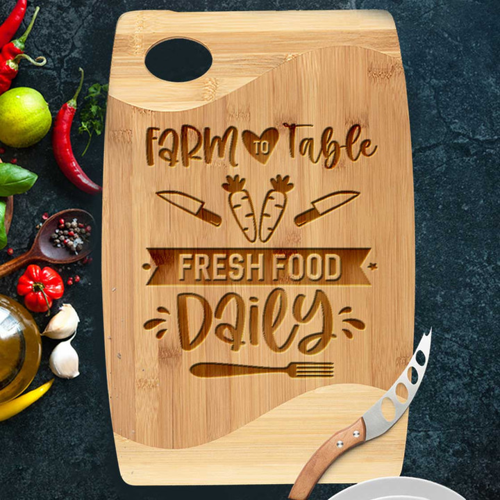 Farm Cutting Board, Farm To Table Fresh Food Daily Cutting Board Kitchen Utensils