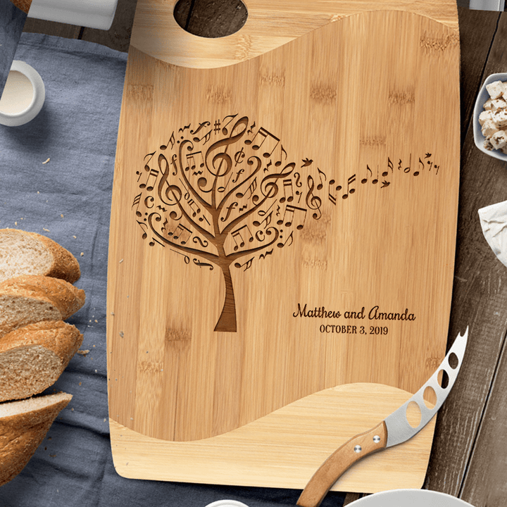 Music Note Cutting Board, Engraved Tree Cutting Board, Music Note Decor, Music Teacher Gift, Music Lovers Gift