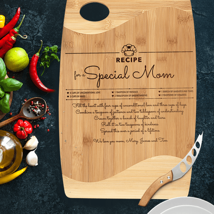 Personalized Chopping Board for Mom, Special Mom Recipe Cutting Board, Mother's Day Gift, Housewarming Gift
