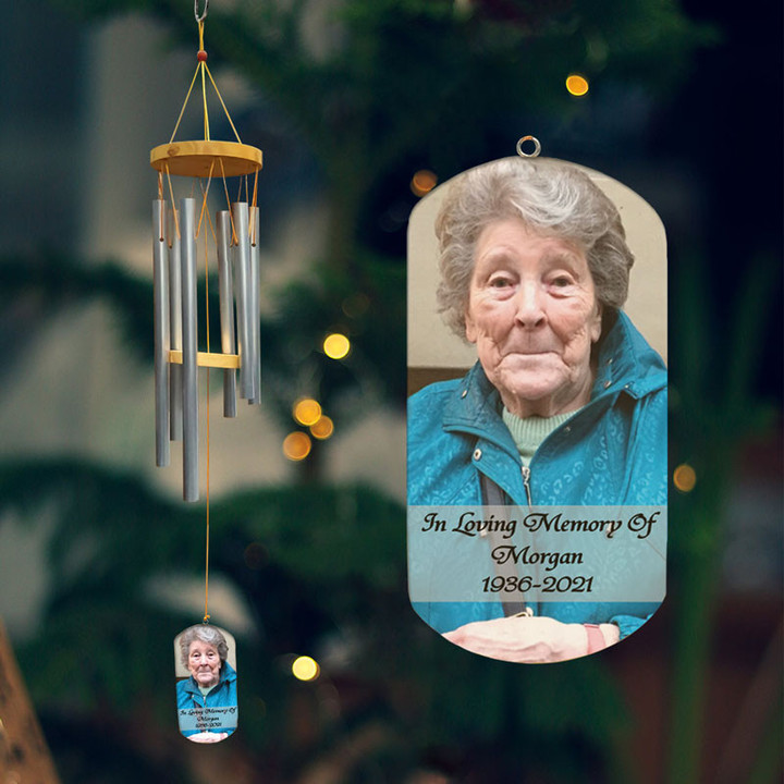 In Loving Memory, Personalized Memorial Wind Chimes, Custom Photo Gifts, Memorial Gifts