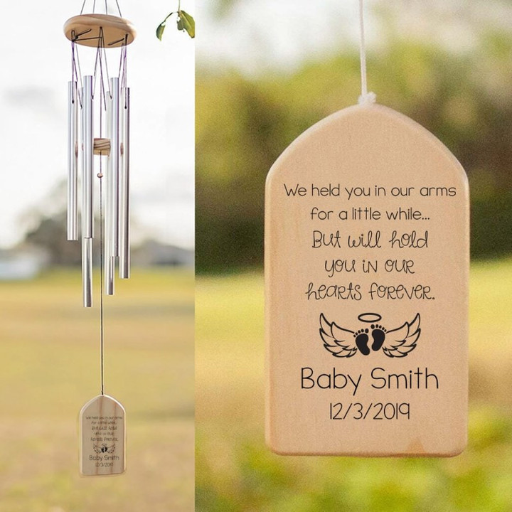 Personalized Baby Angel Memorial Wind Chime, Infant Loss Miscarriage Sympathy Gift, Pregnancy Loss Remembrance Bereavement Personalized Wind Chime