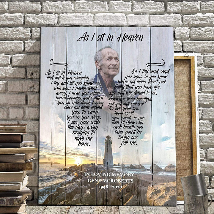 Lighthouse Memorial Canvas for Lost of Husband, Lost of Father Sympathy Gift Wall Art