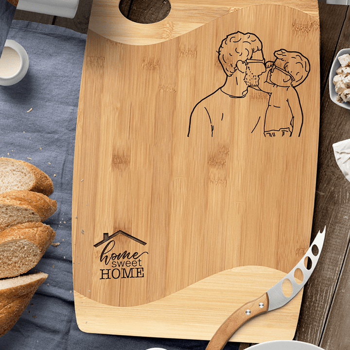 Personalized Cutting Board, Custom Photo, Home Sweet Home, Gift For Husband From Wife, Father's Day Gift
