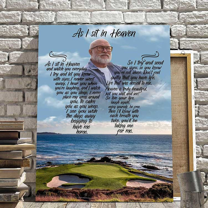 Golfers Paradise Memorial Canvas for Golf Lovers, Remembrance Gift for Dad