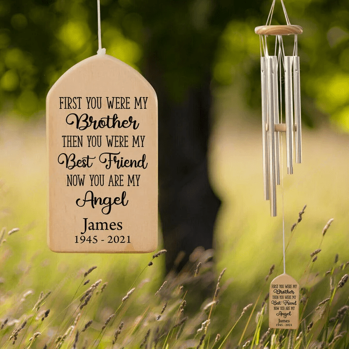 Personalized Brother Memorial Wind Chime, Loss of Bother, Memorial Gifts