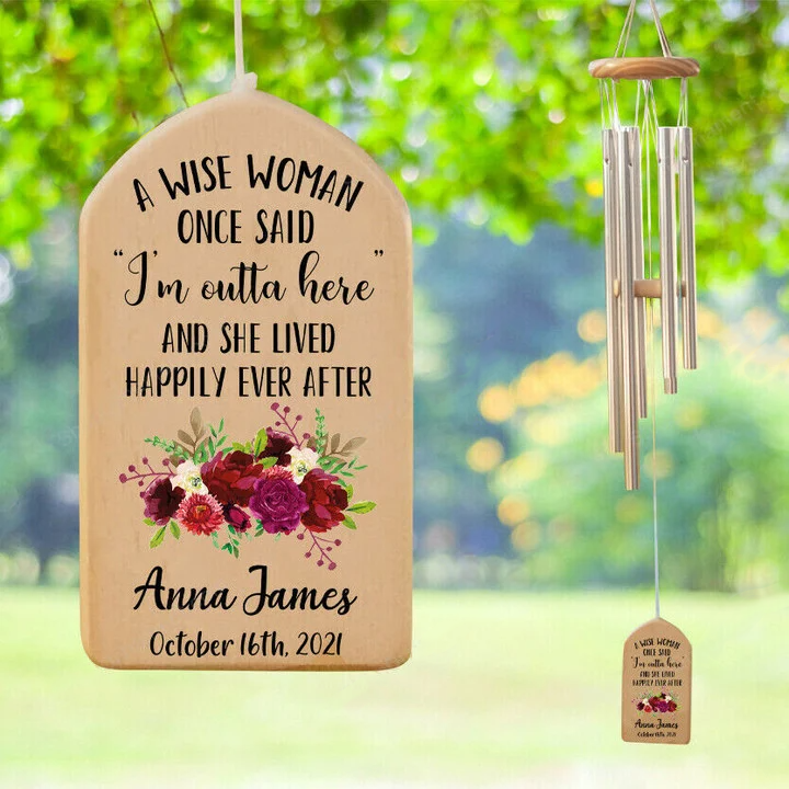 A Wise Woman Once Said Retirement Gifts for Women, Personalized Wind Chime